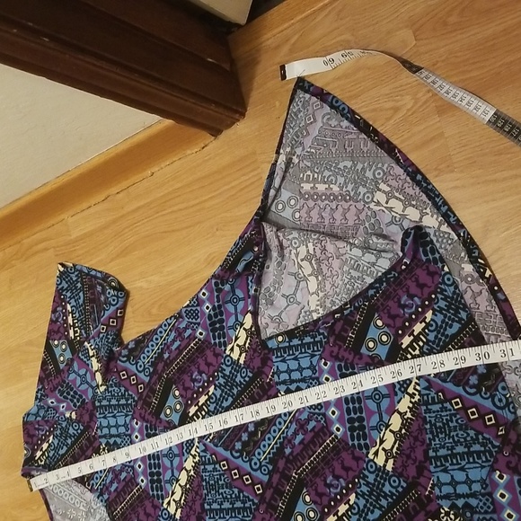 🌸2 for $15🌸 LulaRoe Purple and Blue Print Flowy Tunic Top - Picture 6 of 8